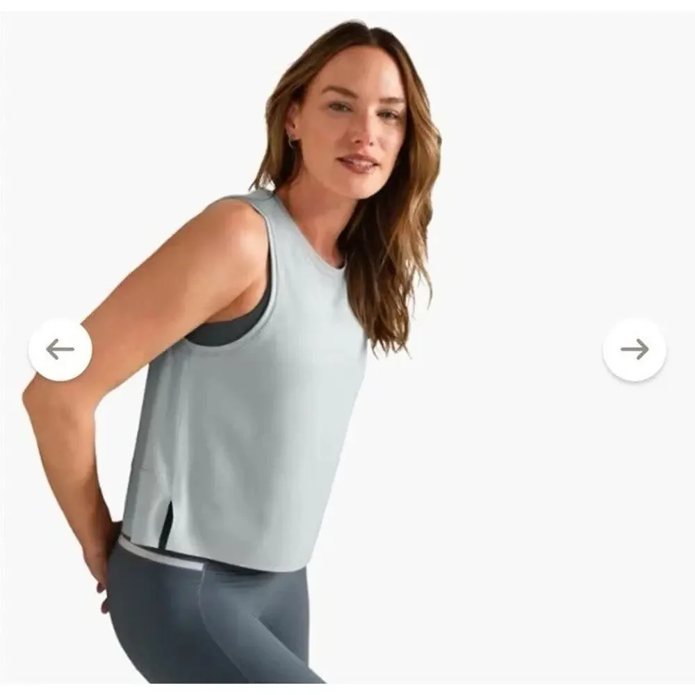 Rhone Grey Sage Grey Serene Crop Performance Tank Top Sleeveless Size XL
